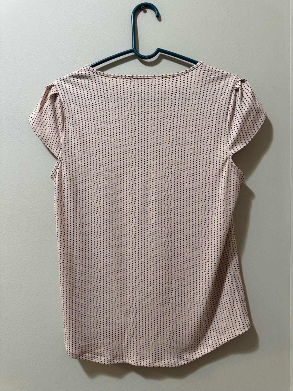 Adrianna Papell Blush Pink Dot Cap-Sleeve Blouse - Picture 2 of 2